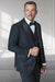 Mens Designer Floral Rhinestone Prom and Wedding Tuxedo in Black and Black