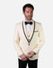 Statement Men's White Vested with Black Trim Fine Lapel 100% Wool Tuxedo