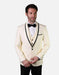 Statement Men's White Vested with Black Trim Fine Lapel 100% Wool Tuxedo