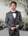 Statement Men's Charcoal Vested with Shawl Lapel Tuxedo and Bowtie