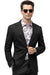 Mens Black Blazer - Men's Modern Fit Casual Summer Chino Blazer in Black