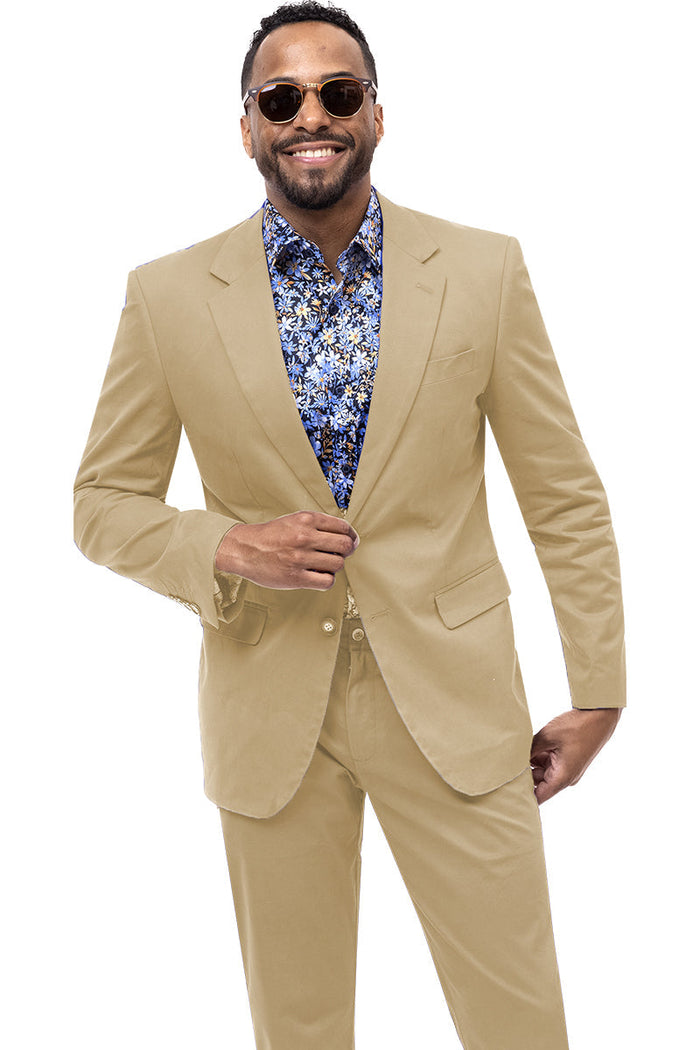 Men's Modern Fit Casual Summer Chino Blazer in Khaki - Image 2