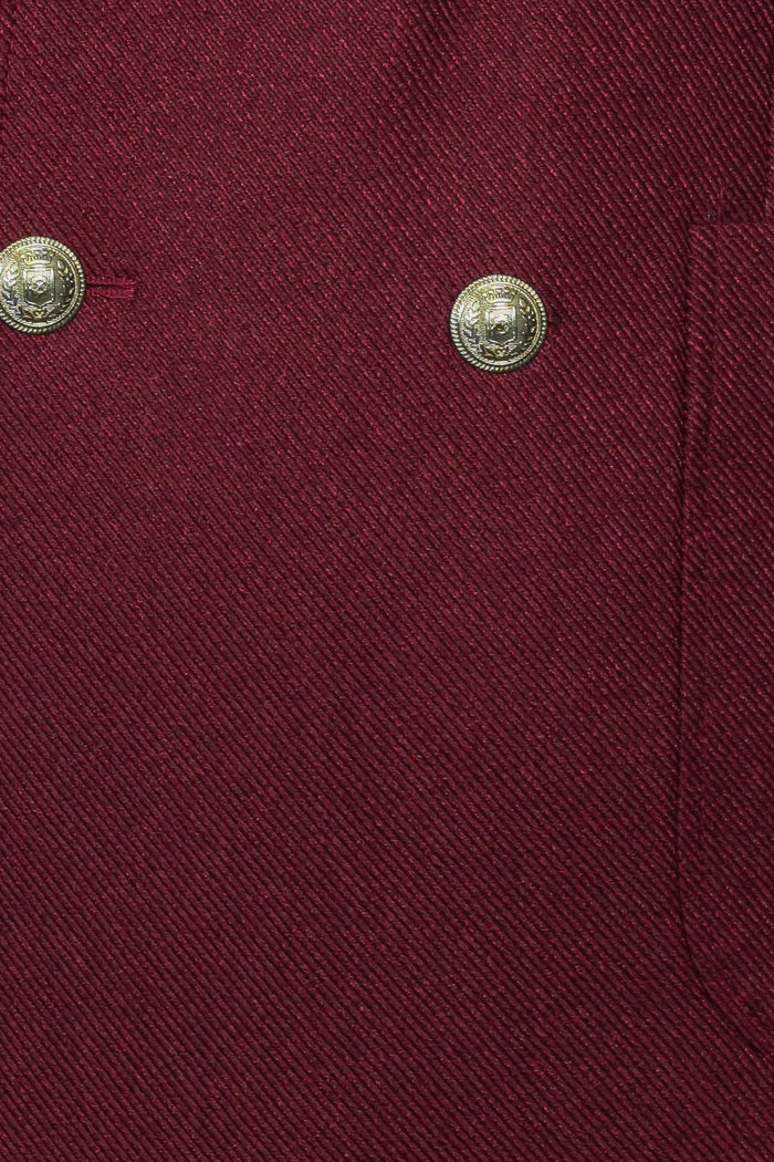 Mens Burgundy Slim Fit Blazer – Sharp Double Breasted Design - Image 6