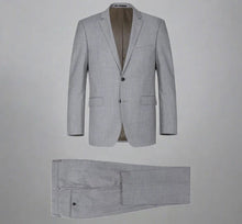 Renoir Clothing - Renoir Suit - Renoir Fashion - Super 140s Wool Two Button Slim Fit Grey Renoir Suit