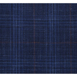 Saco vaquero - Western Sport Coat - Western Blazer   - Mens Classic Fit Two Button Wool & Linen Sport Coat Blazer In Blue Windowpane Plaid