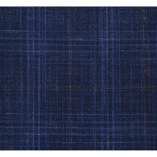 Saco vaquero - Western Sport Coat - Western Blazer   - Mens Classic Fit Two Button Wool & Linen Sport Coat Blazer In Blue Windowpane Plaid