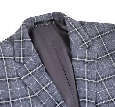 Renoir Clothing - Renoir Suit - Renoir Fashion - Stretch Performance 2-button Classic Fit Grey and White Check Renoir Suit