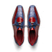 Marco Di Milano Moncalieri Navy & Red Genuine Alligator / Cobra Skin Dress Derby Oxfords