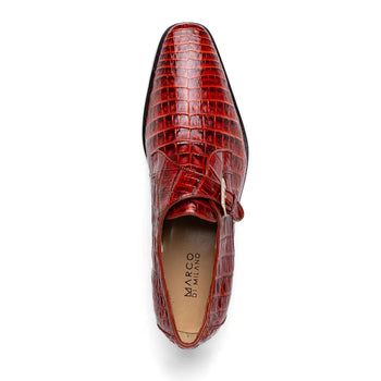Marco Di Milano Rovigo Men's Shoes Rustic Cognac Genuine Caiman Crocodile Dress Monk Strap Loafers - Image 3