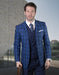 Mens Vested Classic Fit Double Breasted Vest Suit in Sapphire Plaid