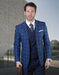 Mens Vested Classic Fit Double Breasted Vest Suit in Sapphire Plaid