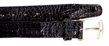 Belvedere Caiman Belt - Black Genuine Caiman Crocodile Shoe