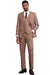 Men's Stacy Adams Vested Sharkskin Weave Pattern Suit in Light Rust