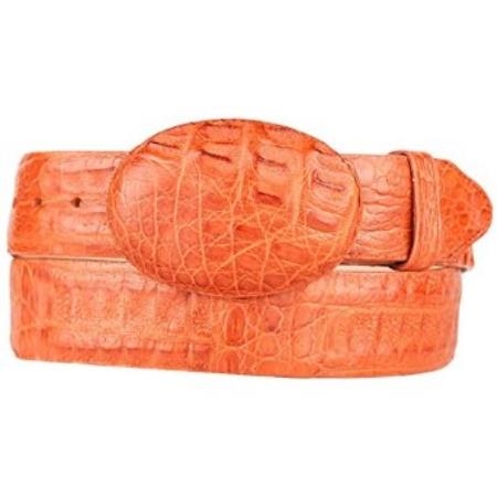 Western Style Belt Burnished Cognac Original Caiman Belly Skin main image 0