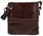 Men's Genuine Exotic Animal Skin Caimen Belly Shoulder Bag