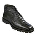 Los Altos White Genuine Caiman Crocodile Hornback Ankle Boots by Alligator Warehouse