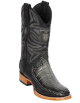 Los Altos Boots Caiman Belly And Deer Wide Square Toe Faded Grey