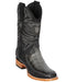 Los Altos Boots Caiman Belly And Deer Wide Square Toe Faded Grey
