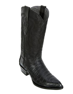 Los Altos Boots Caiman Belly Black Cowboy Boots J-Toe