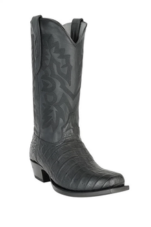 Men's 7 Toe Style Leather Los Altos Boots Genuine Caiman Belly Gray Dress Cowboy Boot Cheap Priced For Sale Online Handcrafted
