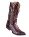 Los Altos Boots Caiman Tail Faded Brown Pointed Toe Cowboy Boots