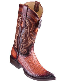 Los Altos Boots Boots Caiman Tail Faded Cognac Pointed Toe Cowboy Boots