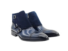 Carrucci Calf & Suede Three Buckles Monk Chukka Boot