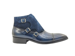 Calf & Suede Three Buckles Monk Chukka Boot - Image 2
