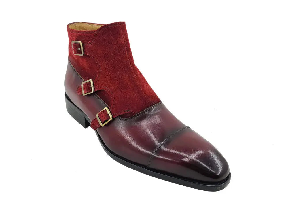 Calf & Suede Three Buckles Monk Chukka Boot - Image 7