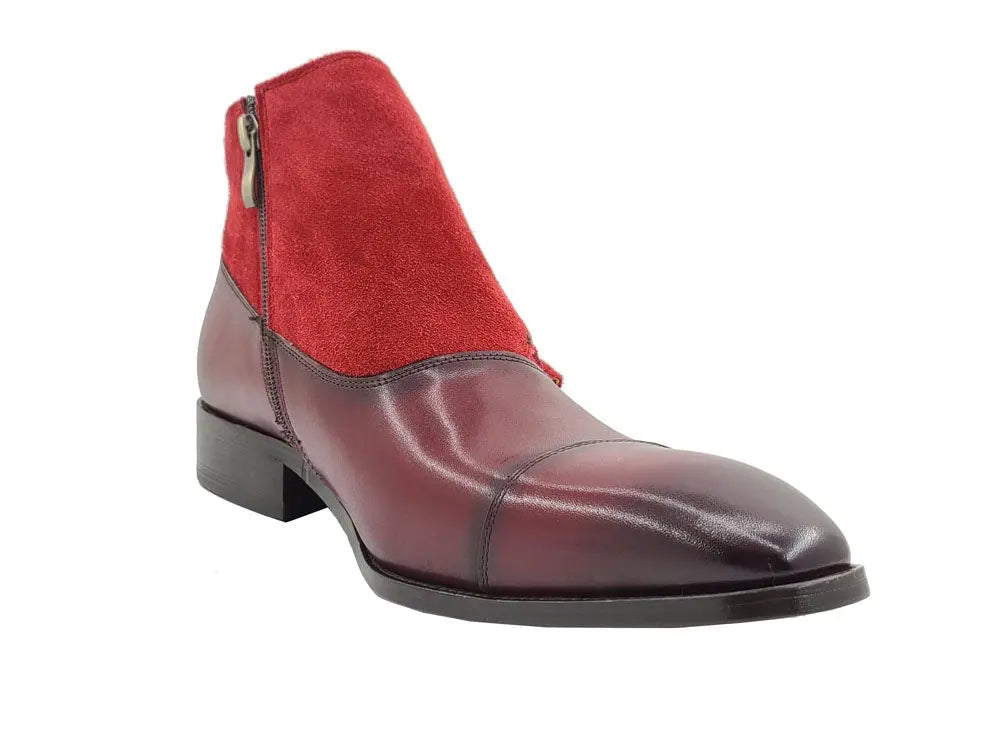 Calf & Suede Three Buckles Monk Chukka Boot - Image 8