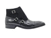 Carrucci Calf & Suede Three Buckles Monk Chukka Boot