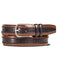 Mezlan Belts Brand Men's Genuine Calfskin Cognac / Blue Skin Belt