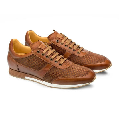 Mens Exotic Sneakers - Alligator Sneakers By Brand in Color Tan - Image 4