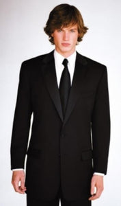 Calvin Klein Slim Fit Tuxedo Super 130'S Luxury Black Slim Fit Black Tuxedo - Skinny Fit Tuxedo