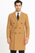 Men's Dress Coat 44 Inch Long Length Camel ~ Khaki ~ Beige ~ Tan Double Breasted Wool Blend Overcoat