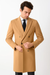 Men's Dress Coat 44 Inch Long Length Camel ~ Khaki ~ Beige ~ Tan Double Breasted Wool Blend Overcoat