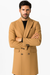 Men's Dress Coat 44 Inch Long Length Camel ~ Khaki ~ Beige ~ Tan Double Breasted Wool Blend Overcoat
