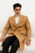 Men's Dress Coat 44 Inch Long Length Camel ~ Khaki ~ Beige ~ Tan Double Breasted Wool Blend Overcoat