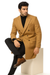 Men's Dress Coat 44 Inch Long Length Camel ~ Khaki ~ Beige ~ Tan Double Breasted Wool Blend Overcoat