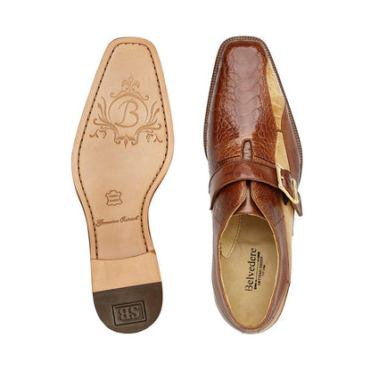 Belvedere Mens Camel Ostrich Leg Leather Shoes Marte - Image 3