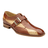 Belvedere Mens Camel Ostrich Leg Leather Shoes Marte