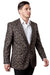Mens One Button Camo Camouflage Sports Coat in Brown