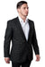 Mens One Button Camo Camouflage Sports Coat in Dark Green