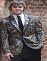 Camouflage Tuxedo with Black Pants and Black Tie