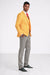 "Canary Yellow Men's Summer Suit with Two Button Vest & Plaid Pants"