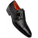 Mezlan Men's Cantera Double Monk Strap Shoes – Genuine Black Leather