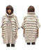 Genuine Fur Cape Beige Rabbit Trimming