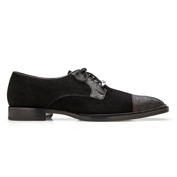 Belvedere Capitano Black Crocodile Leather Dress Shoe