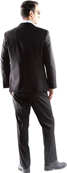 Caravelli Men's Super 150's Poly Viscose Two-Piece Black Suit - Image 2