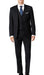 Brand: Caravelli Collezione Suit - Caravelli Suit - Caravelli Italy Caravelli Men'S 3-Piece Slim Fit 2-Button Midnight Blue Vested Dress Suit Set